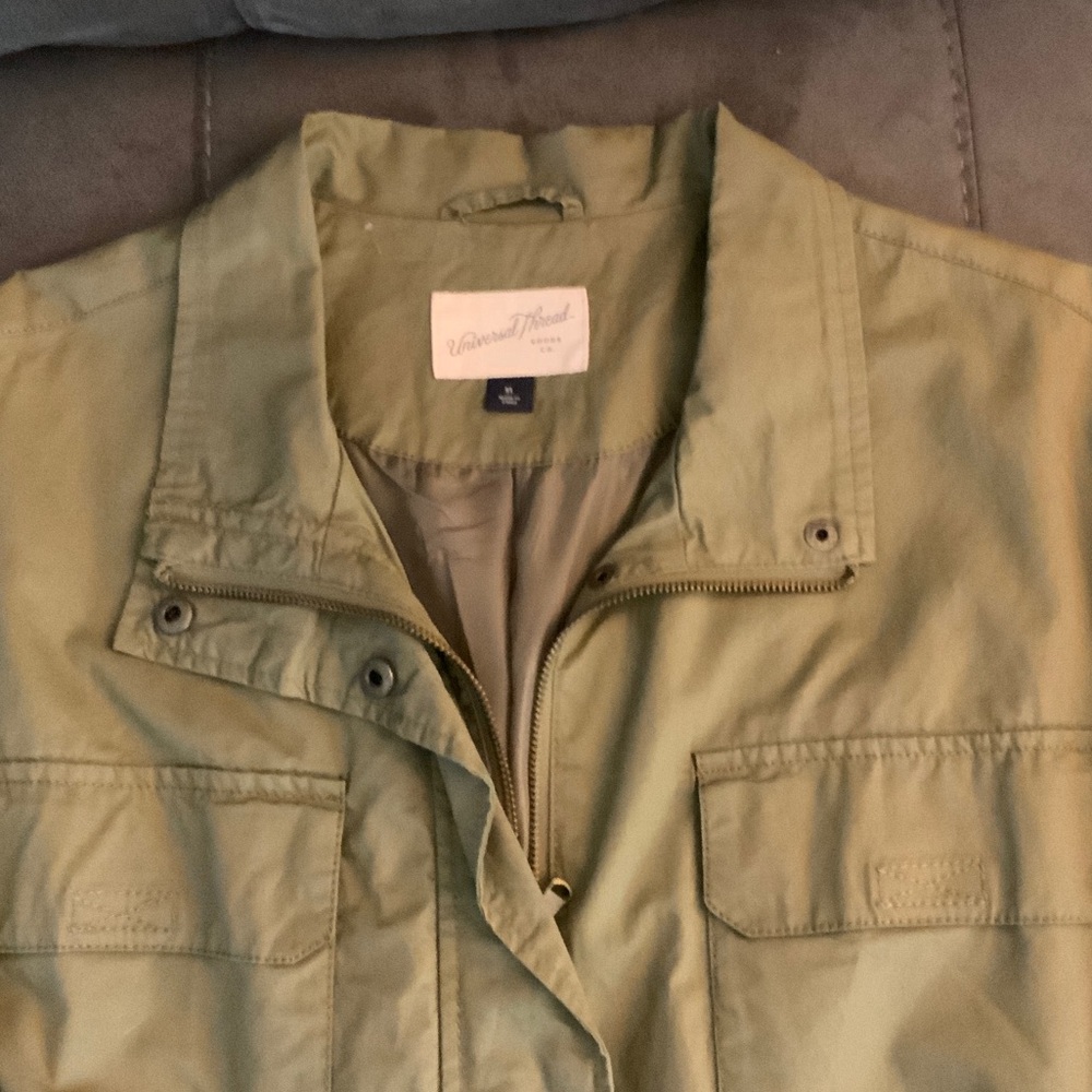 Universal Thread Drawstring Cargo Olive Green Jac… - image 2